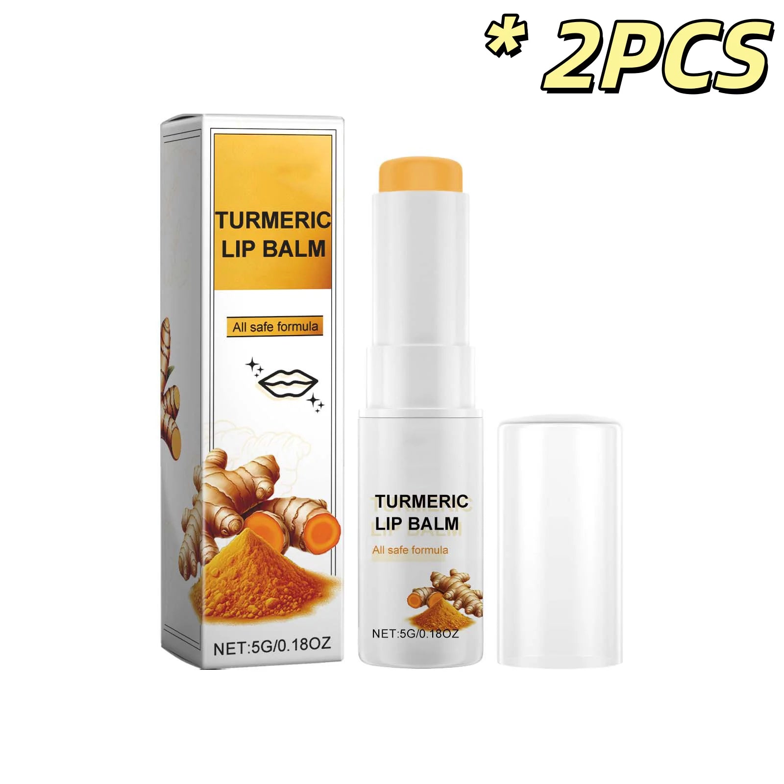 Collagen Turmeric Lip Balm – Hydrating & Plumping Moisturizer Lip Balm Zpaxo 5g Boxed X 2PCS