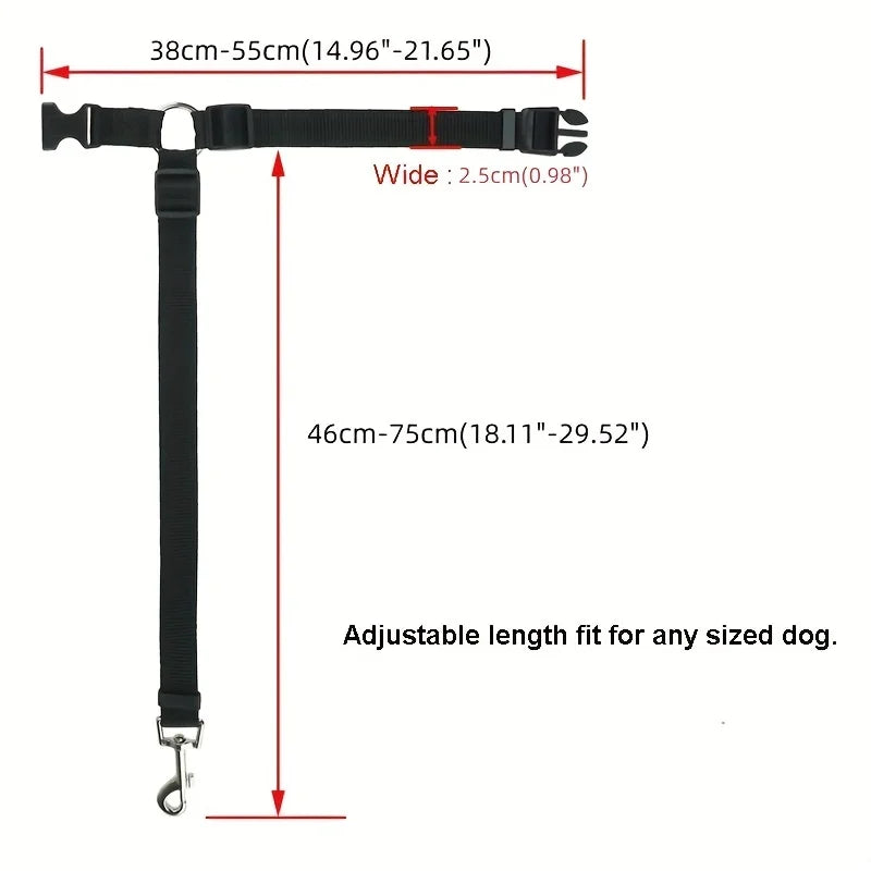 Pet Car Seat Belt Adjustable 2-in-1 Nylon Strap Rear Zpaxo