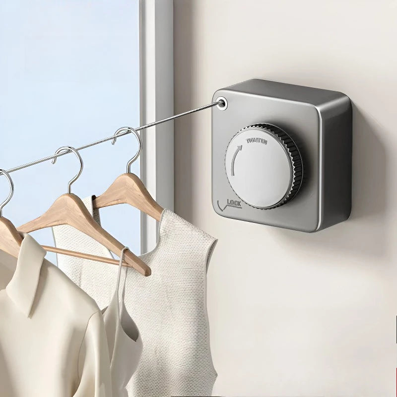 Invisible clothesline clothes drying artifact indoor non perforated bathroom invisible retractable balcony steel wire rope rack Zpaxo