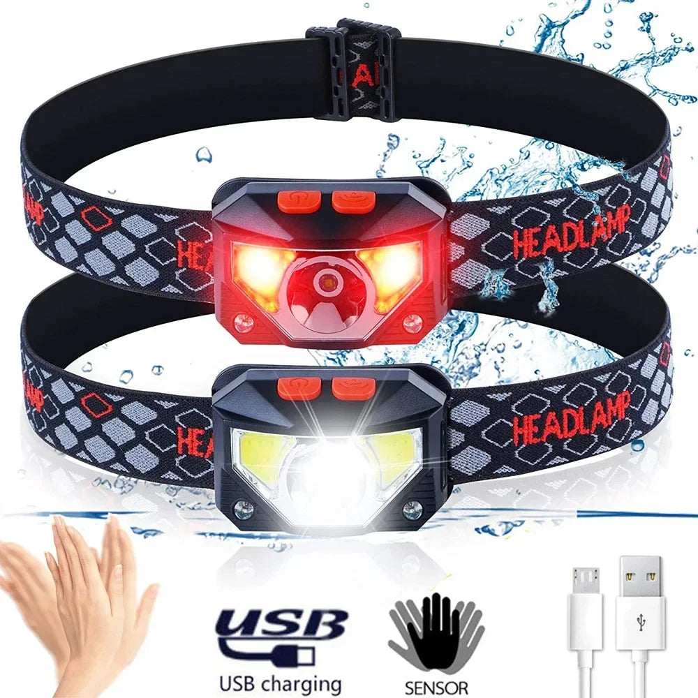 ESMARTER 8-Mode COB LED Headlamp – Motion Sensor, 500LM
