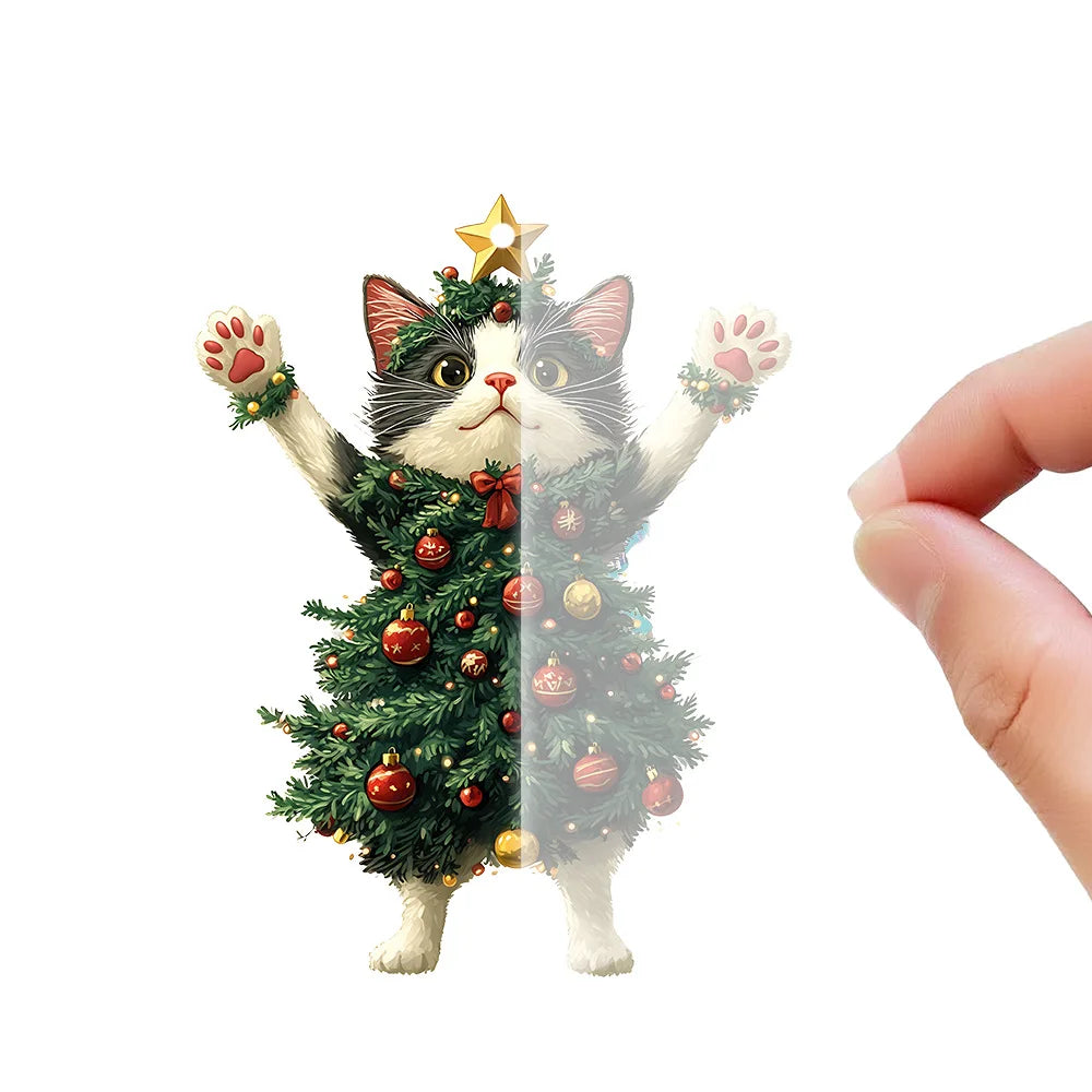 Acrylic Cat Christmas Ornament – Cute Xmas Tree Hanging Pendant Christmas Tree Ornament Zpaxo