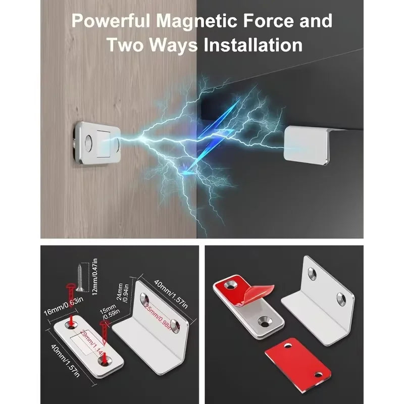 Alloy Magnetic Door Latches Invisible Strong Hold Drill-free