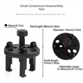 Adjustable Capacity 15-55mm AC Compressor Puller Tool Alloy Construction Portable Size AC Bearing Puller Tool Circular Style Zpaxo Circle