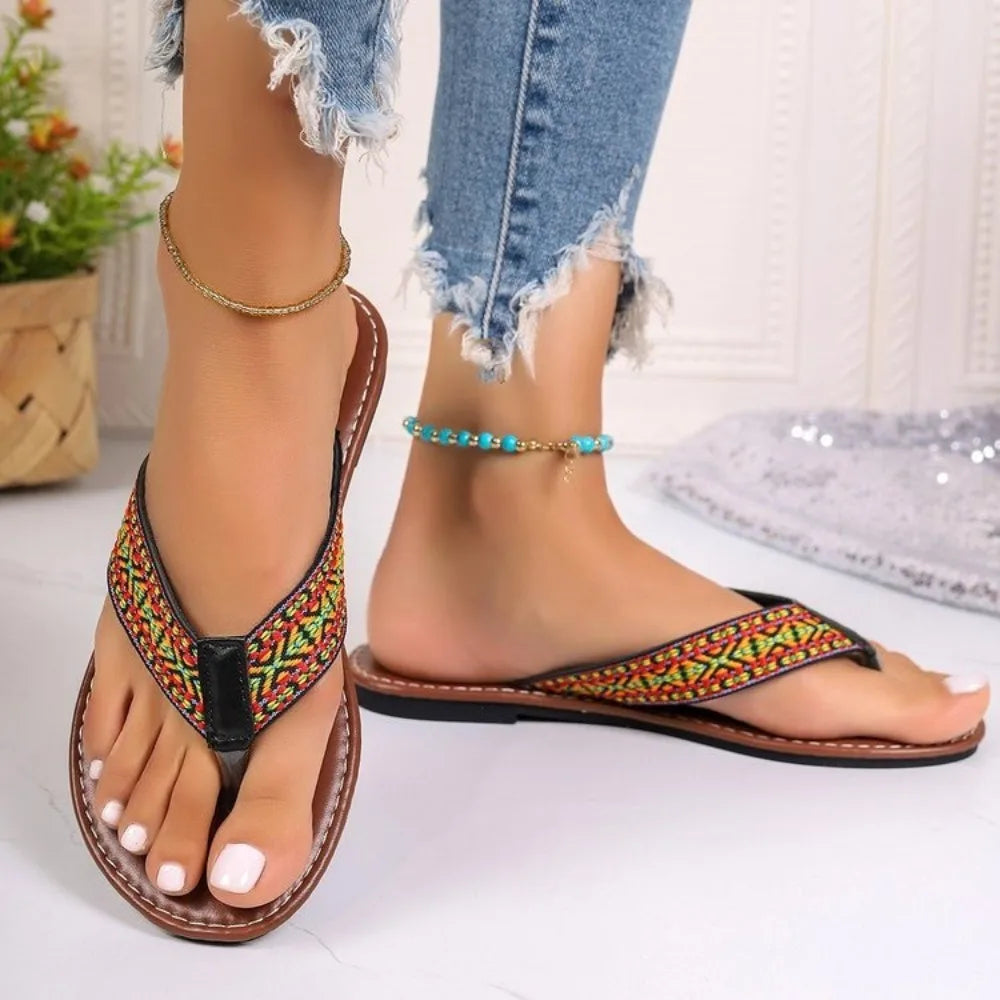 Large Flip Flops Women's Summer Fashionable Comfortable Flat Beach