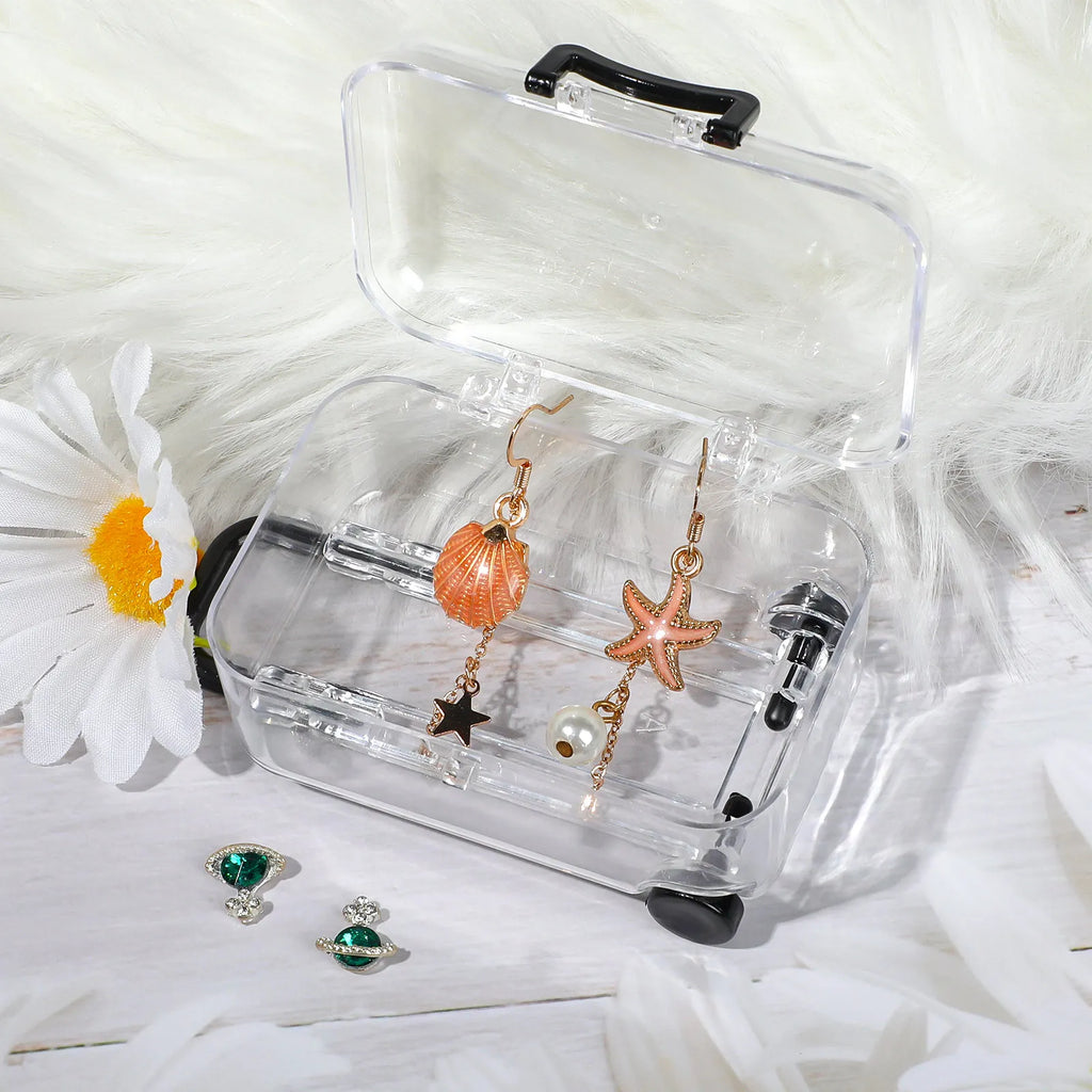 Mini Suitcase Storage Box – Clear Plastic Jewelry & Candy Case Miniature Storage Box Zpaxo