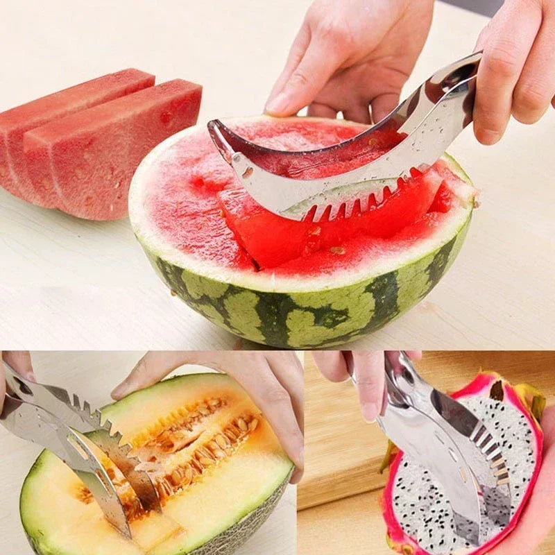 New Watermelon Cutting Stainless Steel Watermelon Fork, Fruit Spoon, Cutting Slice, Digging Ball, Watermelon Utensil Artifact Zpaxo