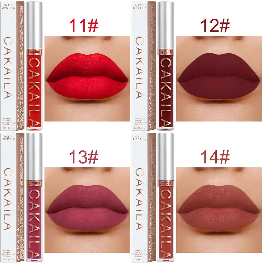 Velvet Matte Lipstick Lip Gloss Light Red Liquid Tint Cream Pigment