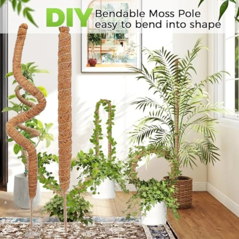 Natural Bendable Coir Moss Pole DIY Customizable Plant Support for Monstera Pothos Indoor Garden Home Decor Garden Accessories Zpaxo