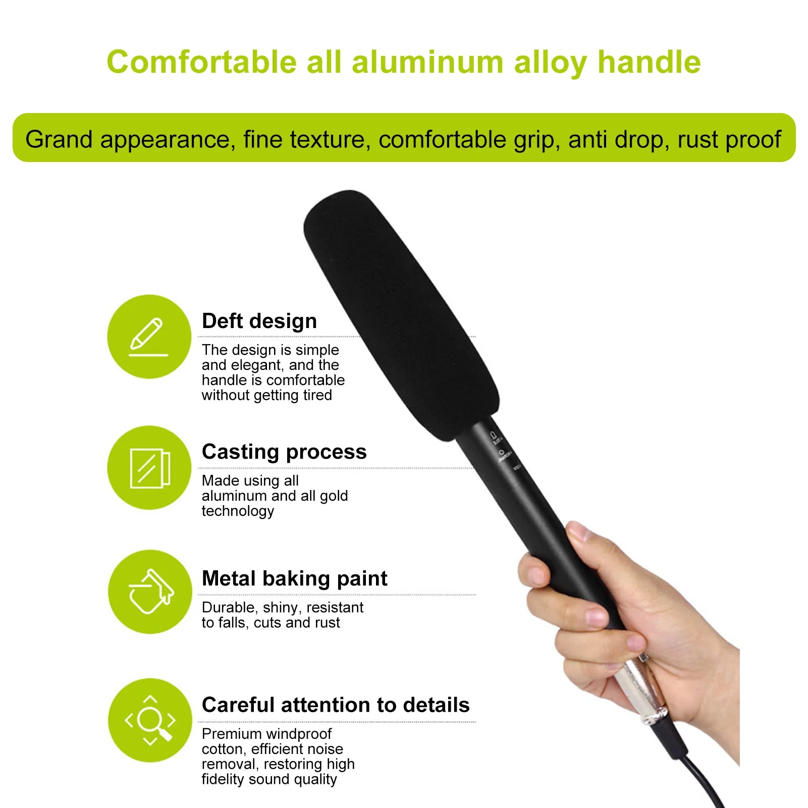 Condenser Microphone Dual Pickup Modes Sensitivity XLR Mobile Phones