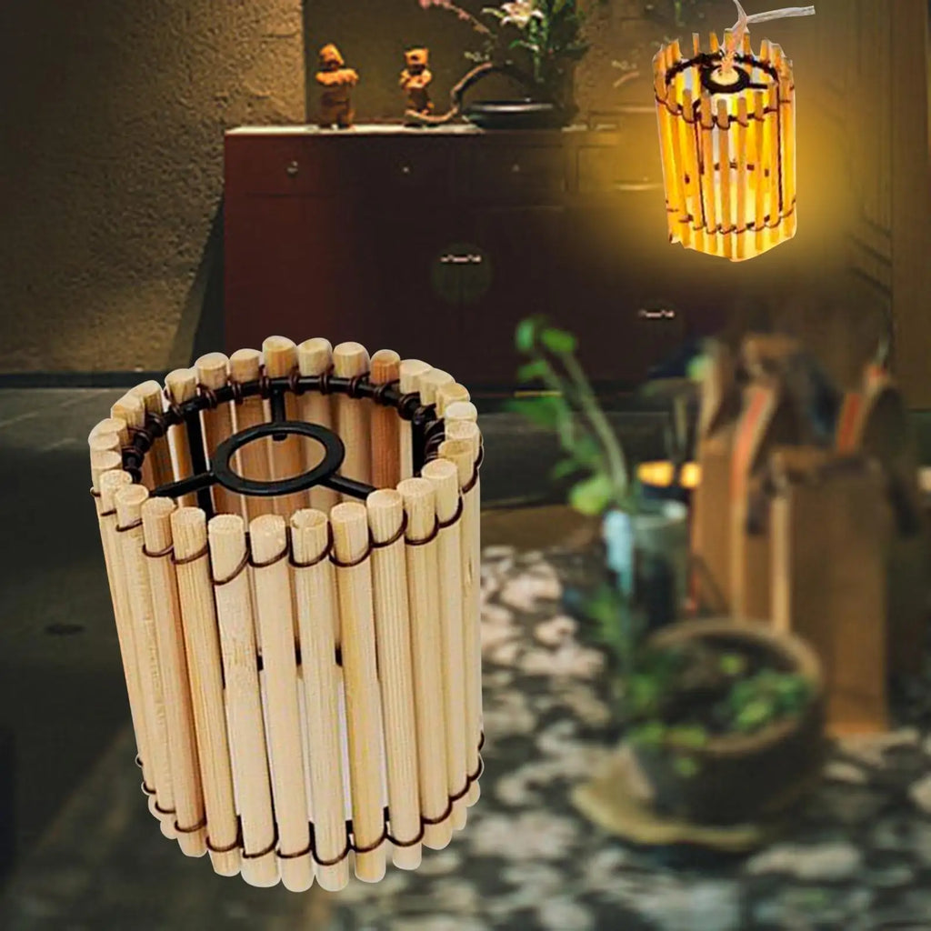 Pendant Light Cover Lampshade Wicker Light Fixtrues Atmosphere Lamp Shade Replacements for Lampshade Living Room Decor Zpaxo