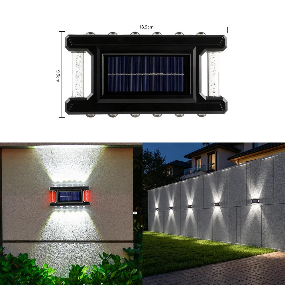 Outdoor Solar Wall Lamp Rainproof Design Garden Courtyard Light Fence