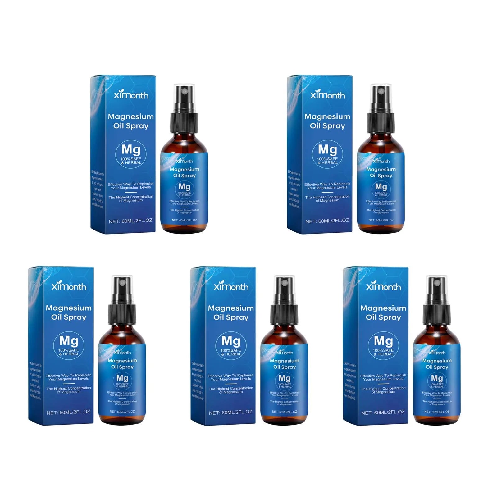 Magnesium Oil Spray – Muscle Pain Relief, Sleep & Skin Care Magnesium Body Spray Zpaxo 5Pcs
