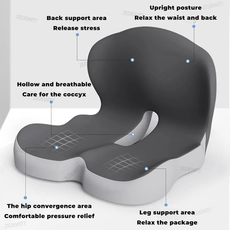Memory Foam Lumbar Support Cushion – Car & Office Chair