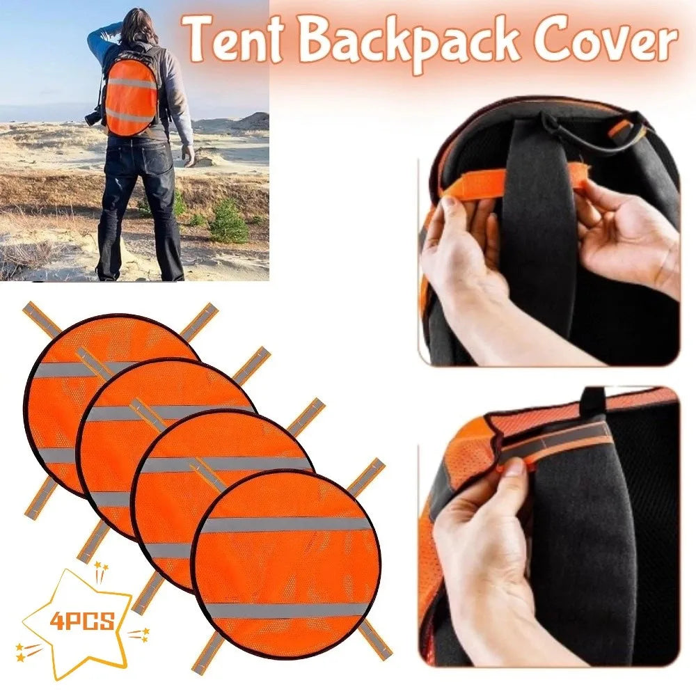 4Pcs/Set High Visibility Mesh Safety Panels Warning Water-Resistant Tent Backpack Cover Breathable Lightweight Zpaxo