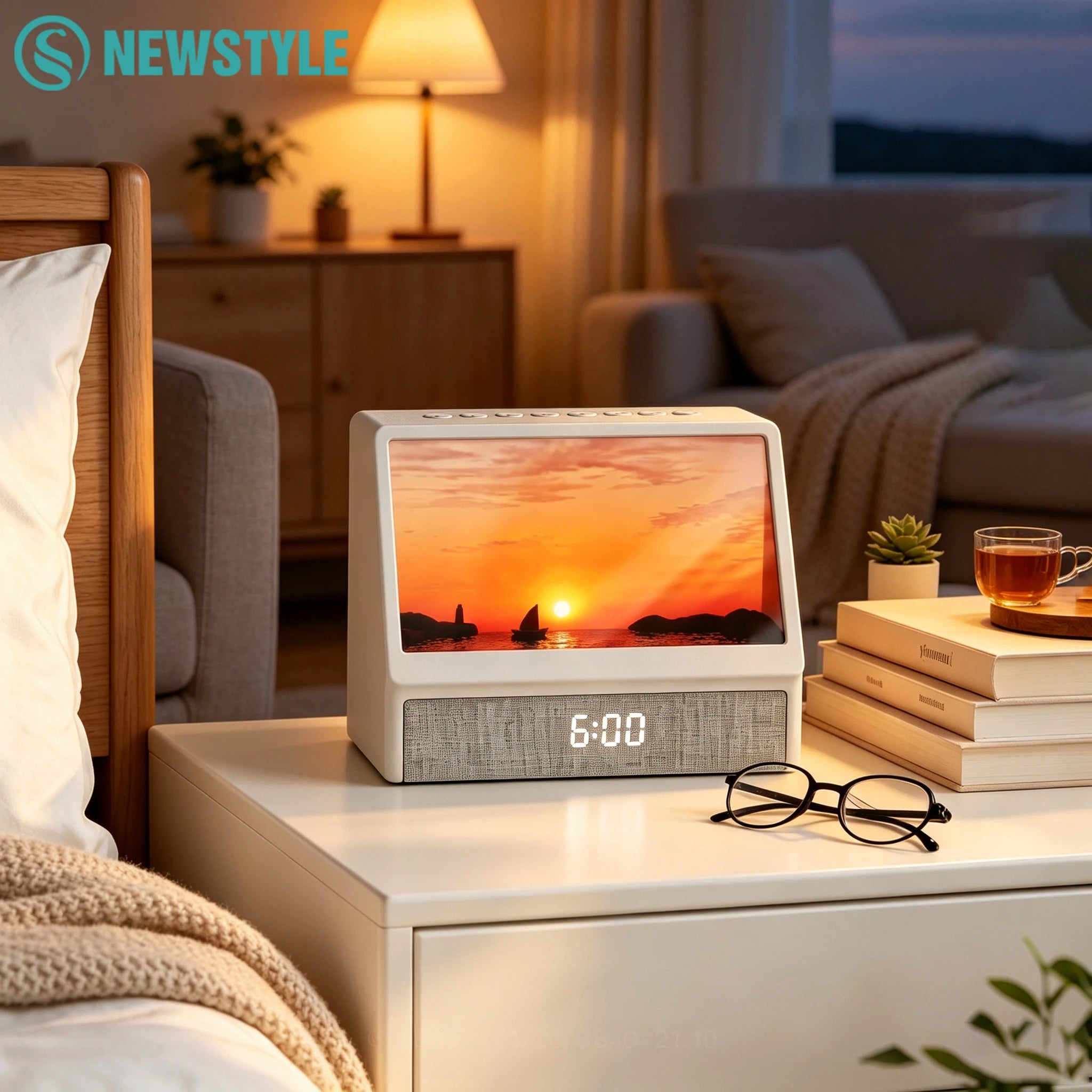 Sunrise Alarm Clock Table Decoration Light With White Noise Dimmable Wake-Up Light With Snooze Function For Bedroom Decor Zpaxo