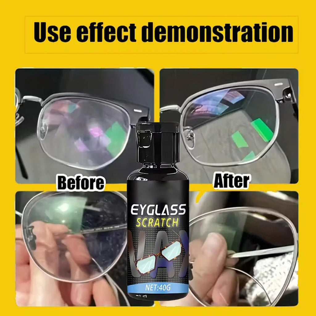 Scratch Remover Eyeglasses Lens Repair Polishing Cream Sponge Cloth