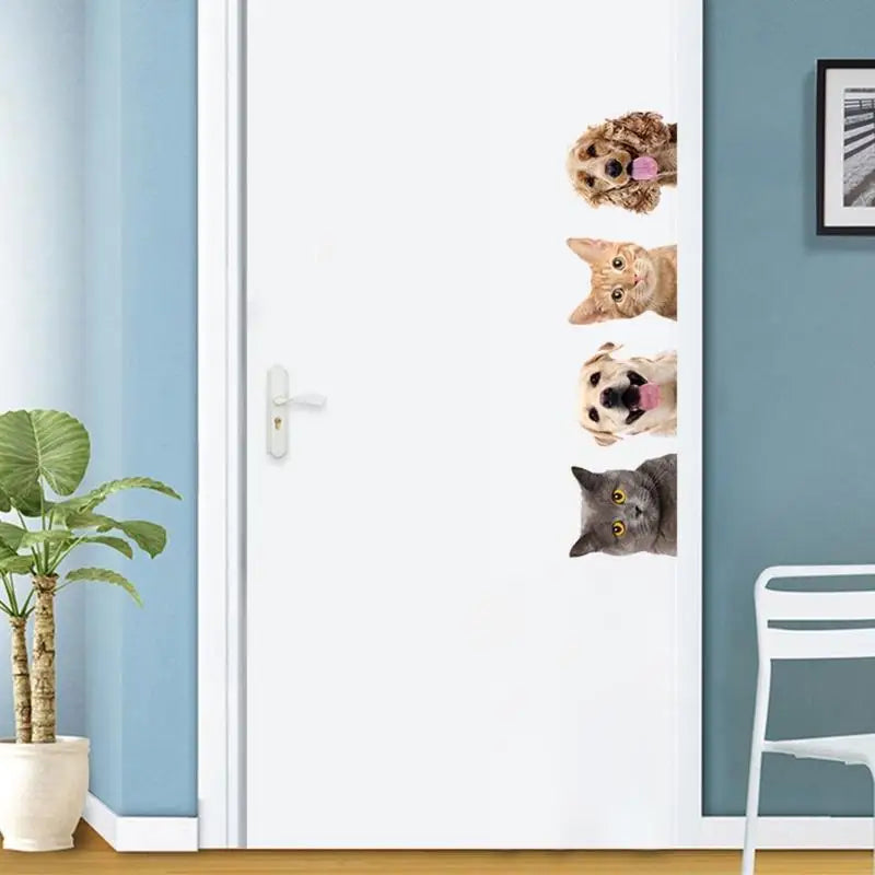 Door Sticker Lovely Kitten Designing Decoration Decal Bedrooms