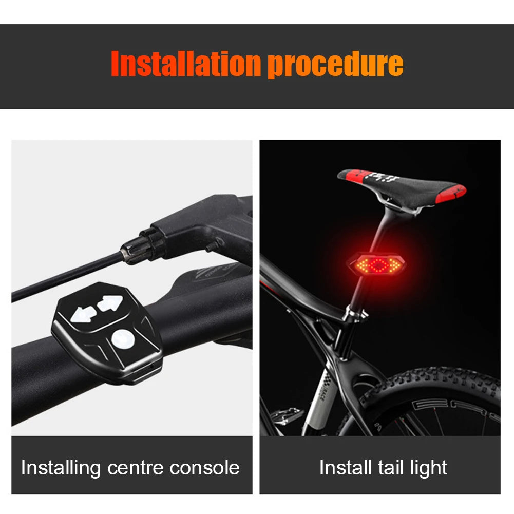 Wireless Remote Control USB Turn Signals Bicycle Tail Light Bike Rear Light MTB Road Taillight with Bike Horn Bike Accessories Zpaxo