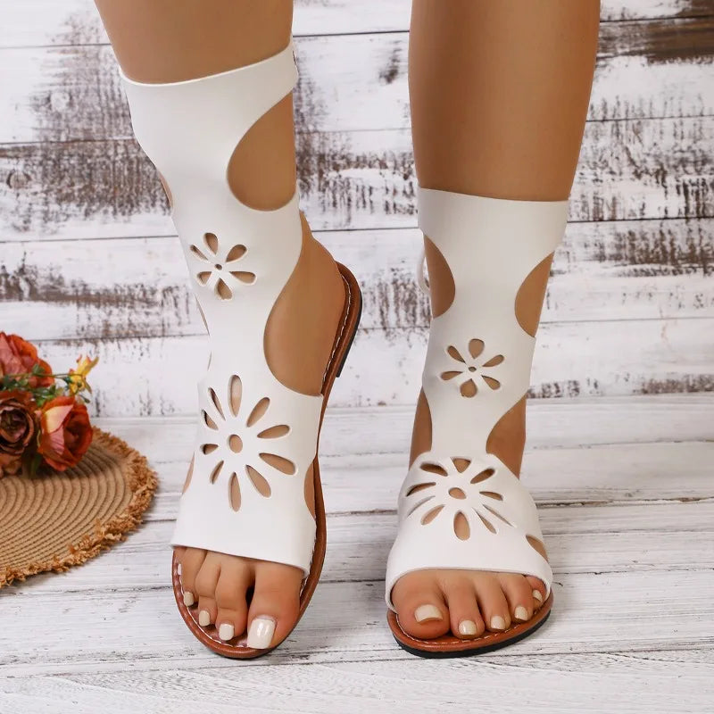 Women's Fish Mouth Open Toe Lightweight Vintage Sandals Summer Women Zpaxo WHITE 40