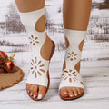 Women's Fish Mouth Open Toe Lightweight Vintage Sandals Summer Women Zpaxo WHITE 40