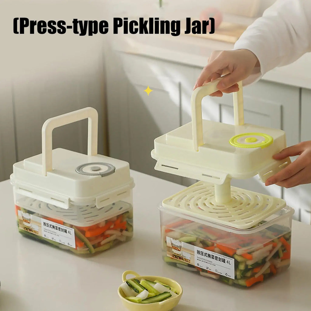 4L Airtight Pickle Fermentation Container with Press Plate Fermentation Container Zpaxo