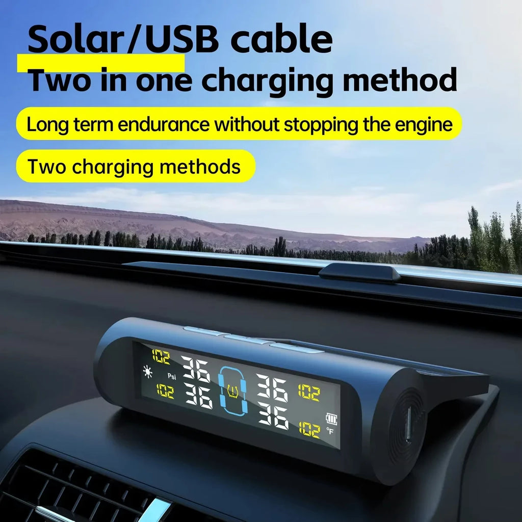 Car Tire Pressure Monitoring System Tyre Monitor Alarm 4 External
