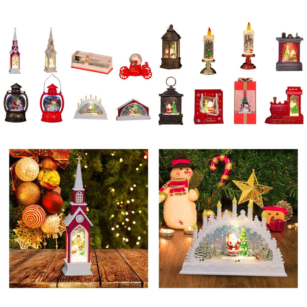 Lighted Christmas Decoration Ornament Miniature Xmas Dining Table Zpaxo