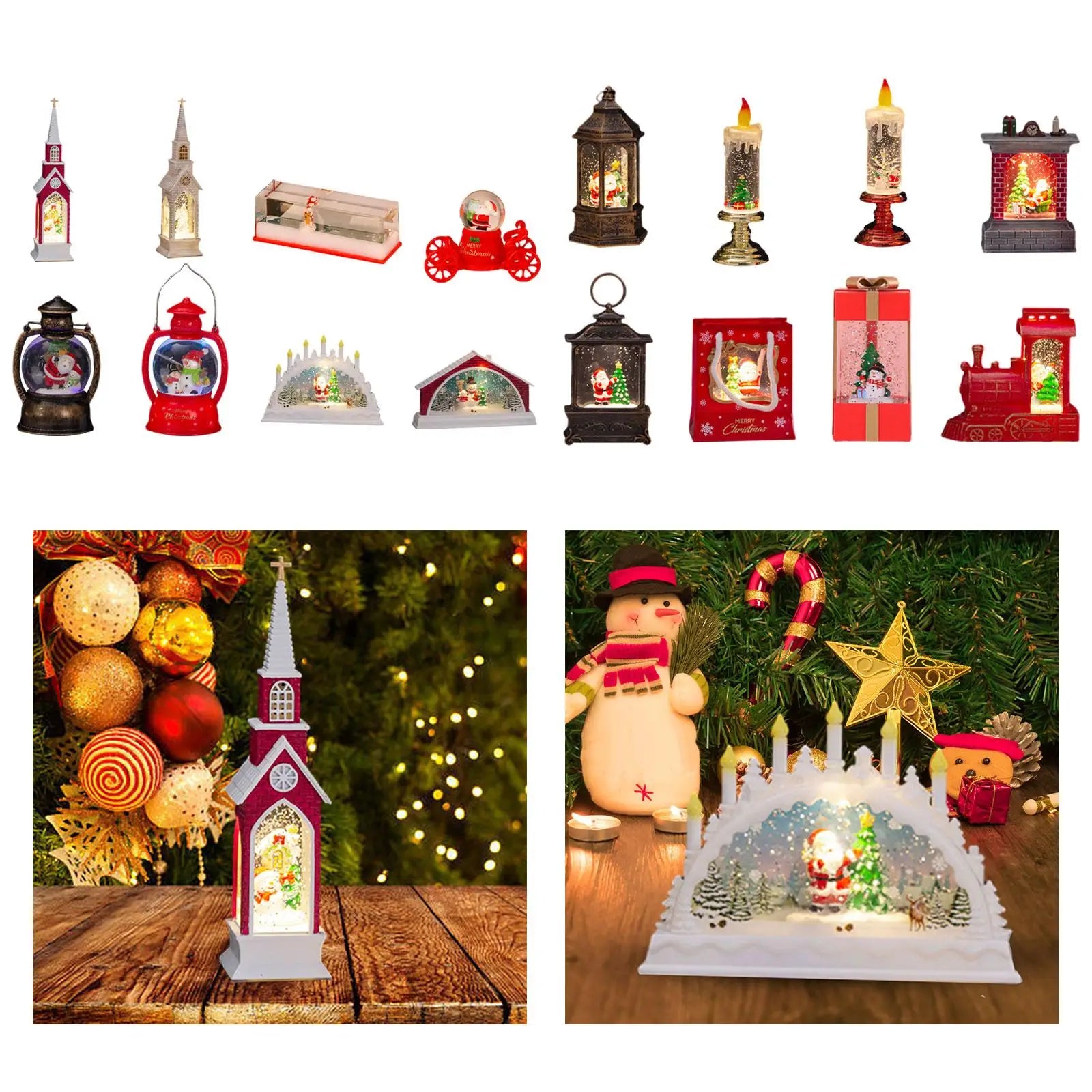 Lighted Christmas Decoration Ornament Miniature Xmas Dining Table Zpaxo