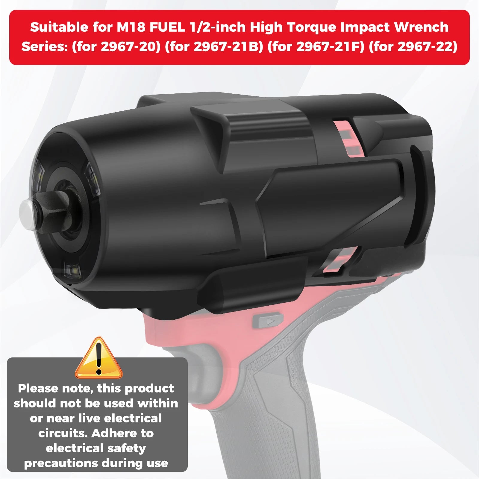M18 18V 1/2" High Torque Impact Wrench with Friction Ring Protective Boot For 2967-20 2967-21B 2967-21F High Torque Impact Zpaxo