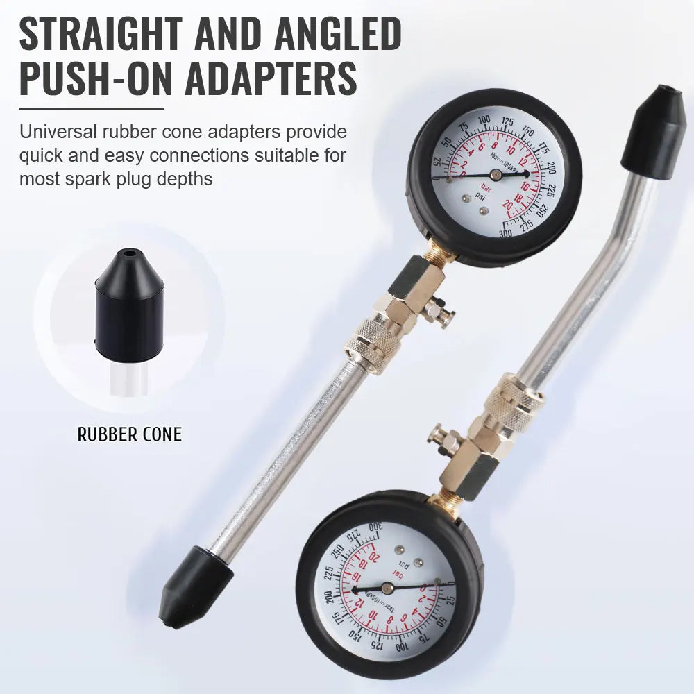 Gasoline Engine Compression Meter M10 M12 M14 M18 Adapter Pressure