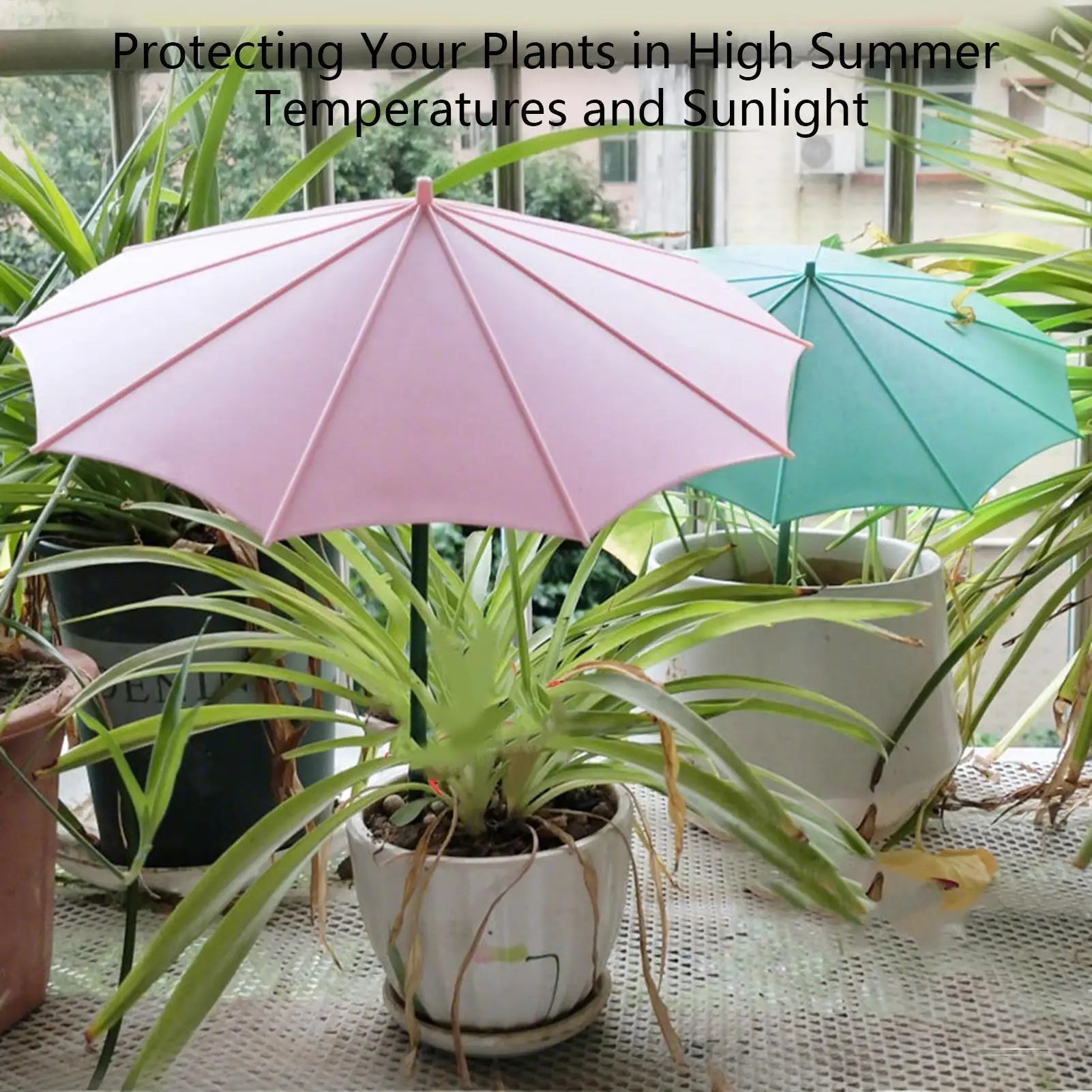 Mini Plant Umbrella Outdoor Plants Sun Shade UV Protection Garden