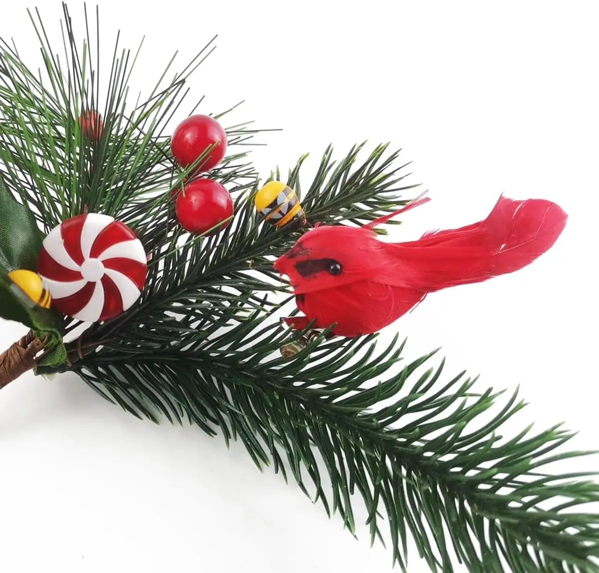Clip-On Feathered Red Cardinal Bird Christmas Ornament