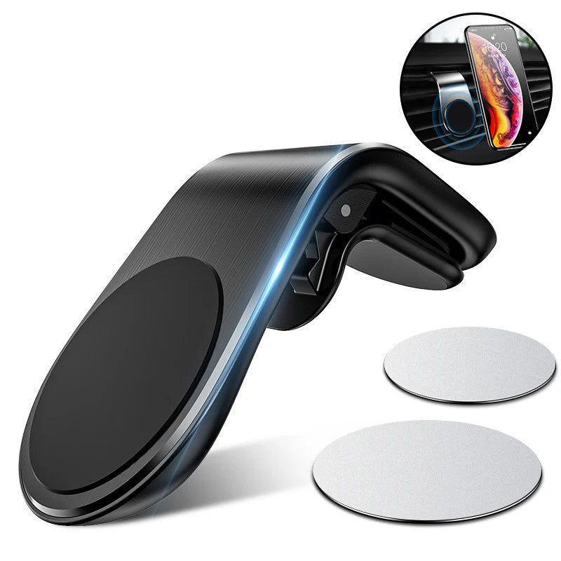 Magnetic L-shape Car Phone Holder Universal Mount Mobile Cell Stand Zpaxo