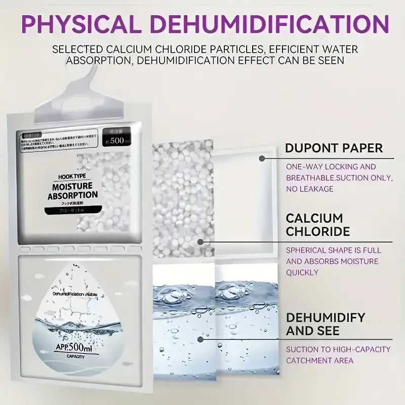 3-Pack 240g Moisture Absorbers for Closet & Home – Dehumidifier Bags for Wardrobe, Odorless, No Power Needed Zpaxo
