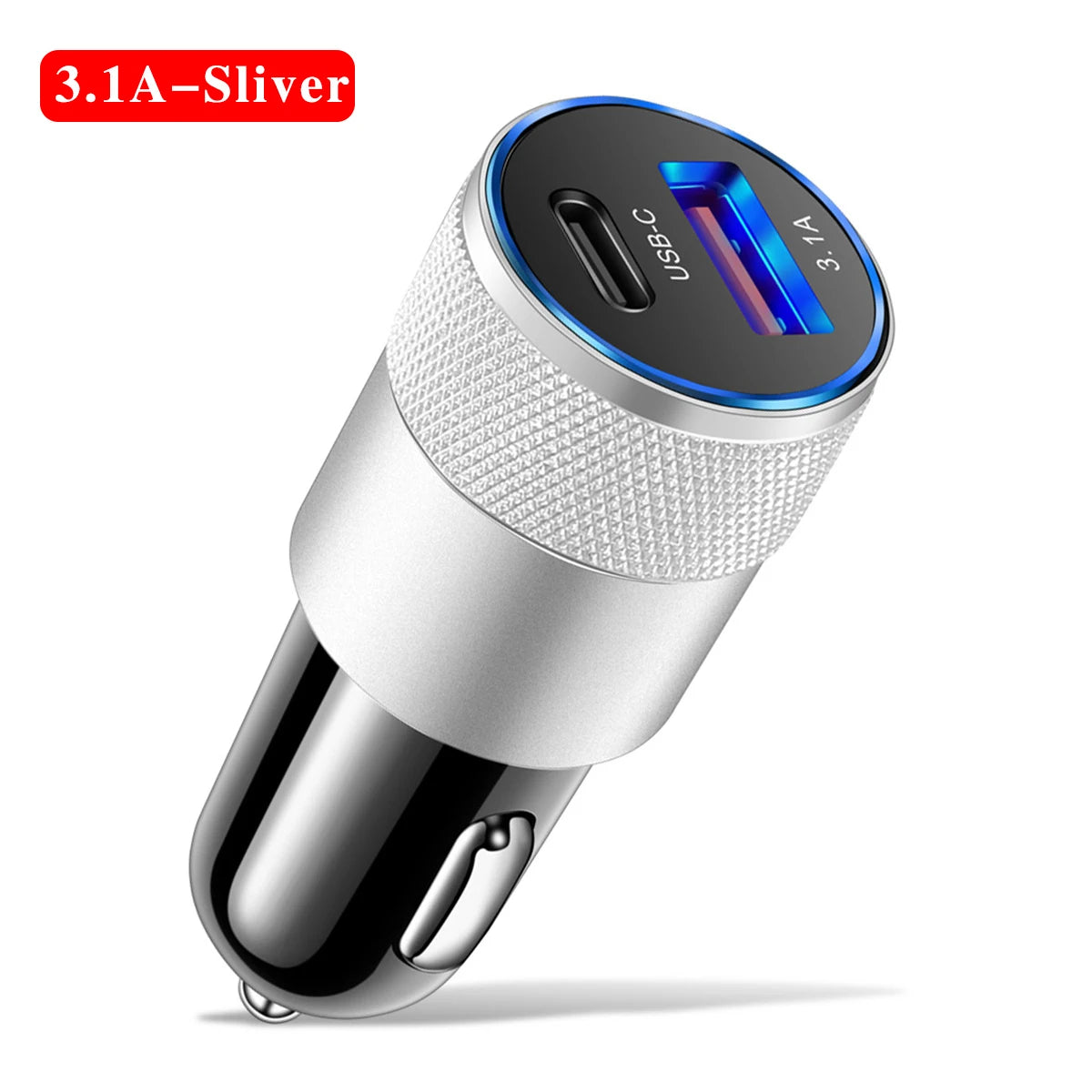 66W USB Car Charger Quick 3 0 C Fast Phone Charging Adapter Socket Zpaxo Silvery