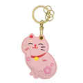 Lovely Fruit Kitty Access Card Holder Leather Maneki-neko Fortune Cat Pendant Keyring Orange Strawberry Zpaxo Style 6