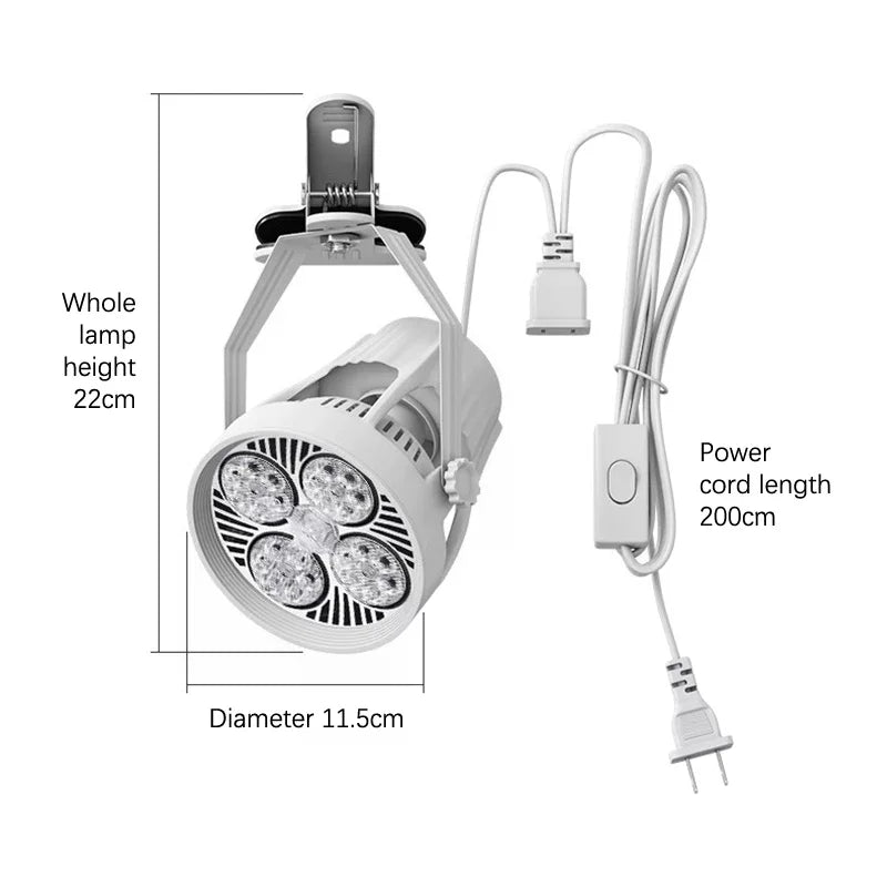 PAR30 LED E27 Track Light Bracket Base 2-Wires Rail Ceiling Lamps Holder Clothing Store Living Room Replaceable Spotlight Socket Zpaxo