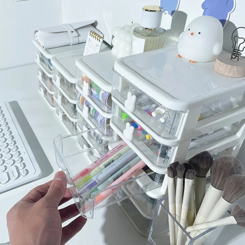 Clear Stacking Drawer Organizer Multi-tier PP Storage Box Office
