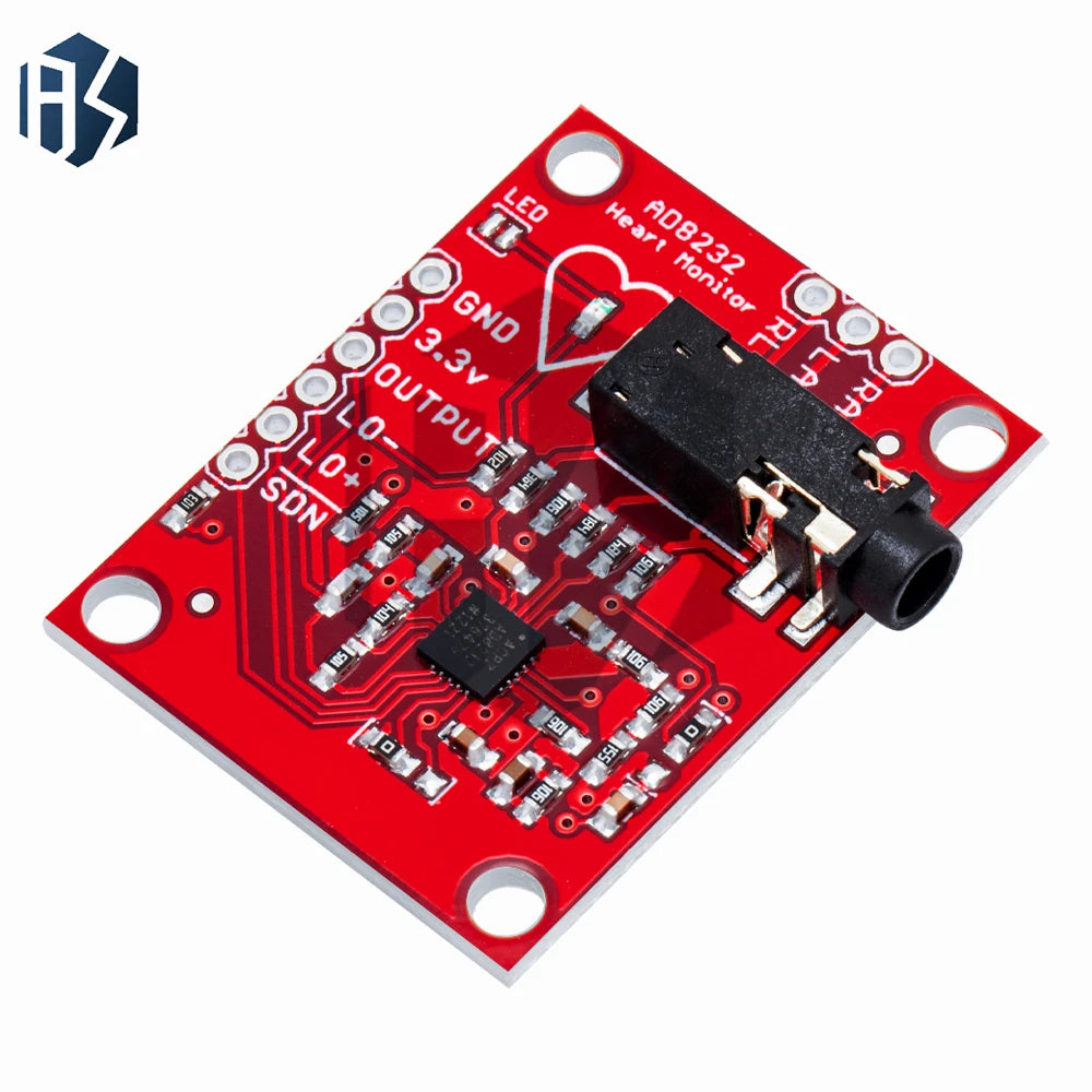 High-precision AD8232 Biopotential Sensor Heart Rate Monitor Zpaxo