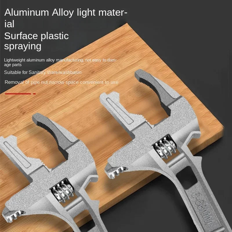 Hardware Tool Adjustable Spanner Large Opening Wide Wrench Jaw Pipe