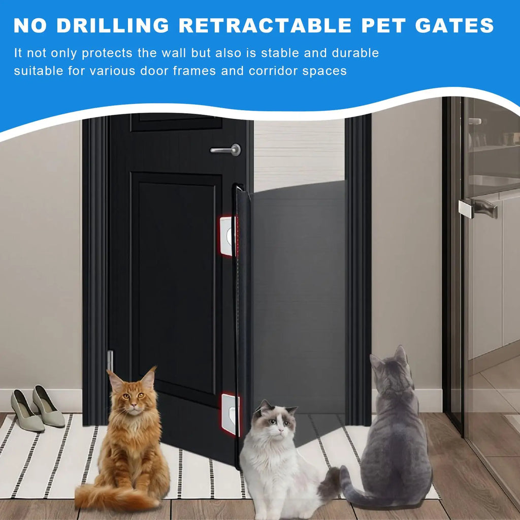 No-drill Retractable Pet Gates Anti Dog Jumping Fence Telescopic Cat