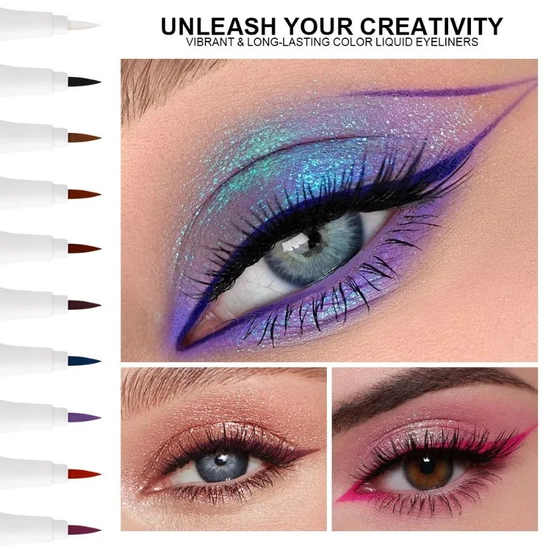 10 Colors Water-based Eyeliner Liquid Matte Red Quick-drying
