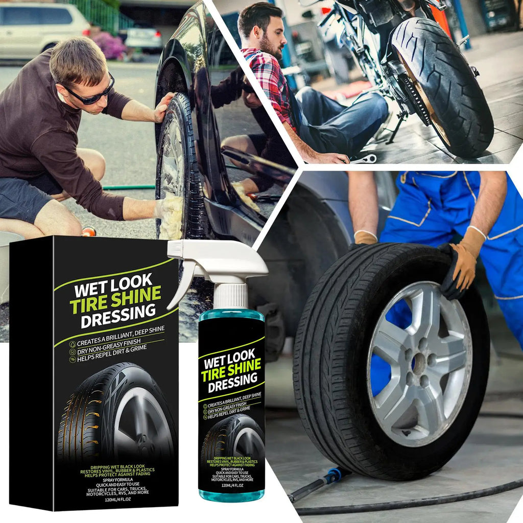 Tire Shine Spray Long Lasting Coating Dressing Rubber Restorer