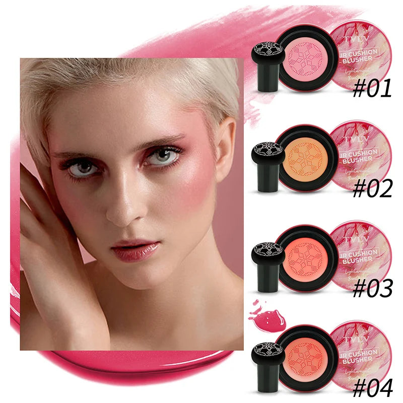 Multi-Use Air Cushion Blush - Lightweight Long-Lasting, Portable Easy Touch-Up for All Skin Tones Zpaxo