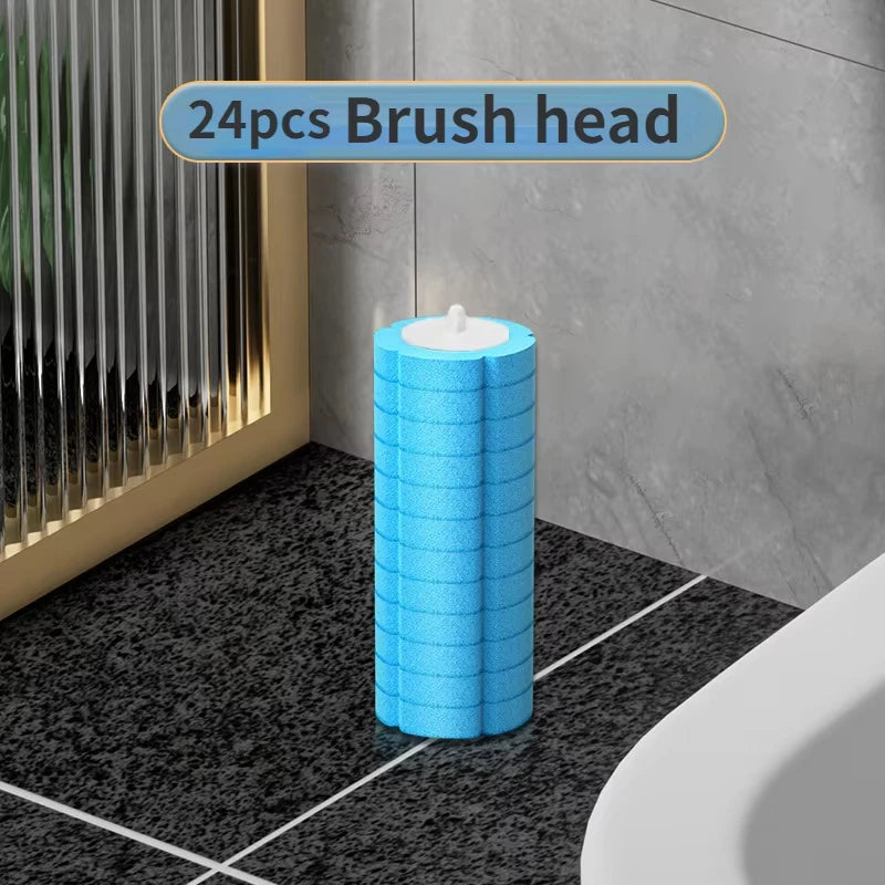 Disposable Toilet Brush Replaceable Wall-mounted Long Handle Toilet Brush Cleaning Tools WC Bathroom Accessories Zpaxo 24Pcs