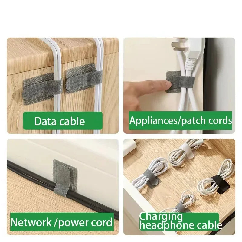 Reusable Cable Ties Self Adhesive Adjustable Cord Straps USB Winder