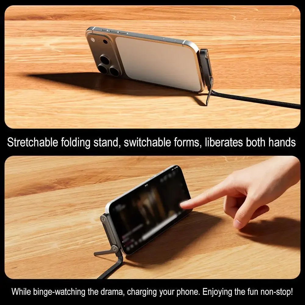 240W Fast Charging Type-C to Type-C Cable with Elbow Foldable Stand Phone Holder Compatible For iPhone 17/16/15 Samsung Zpaxo