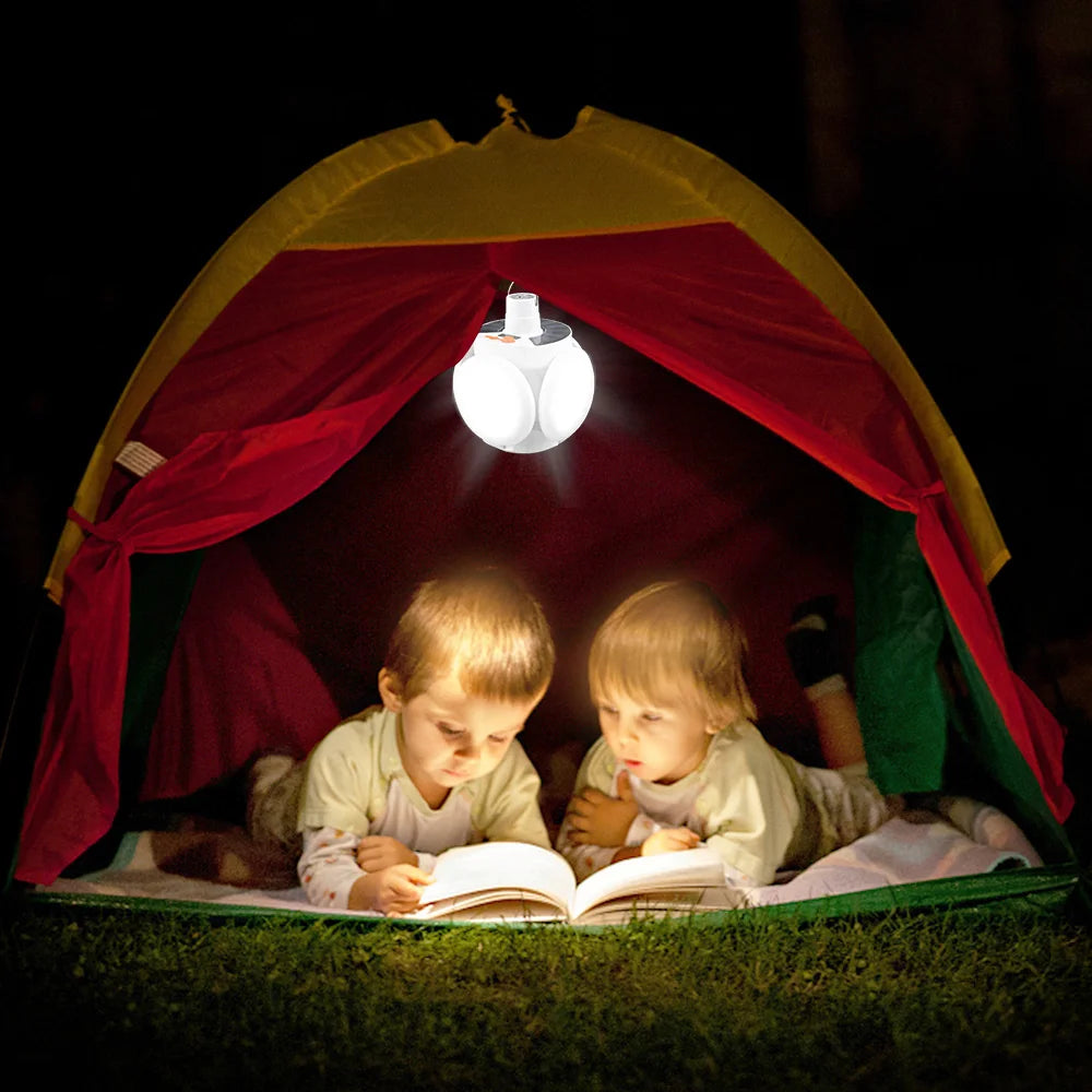 Solar LED Bulb Lamps USB Charging Rechargeable Night Light Outdoor Zpaxo
