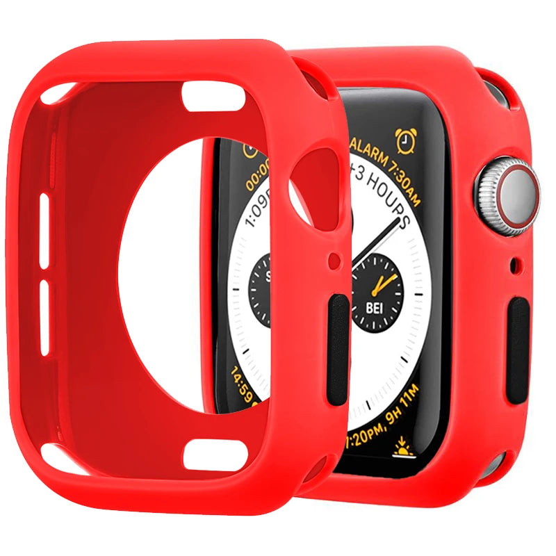 Silicone Case For Apple Watch 9 8 7 6 5 4 se 45mm 41mm 44mm 40mm 42mm 38mm Protection Shell Cover for iWatch Series Ultra 2 49mm Zpaxo