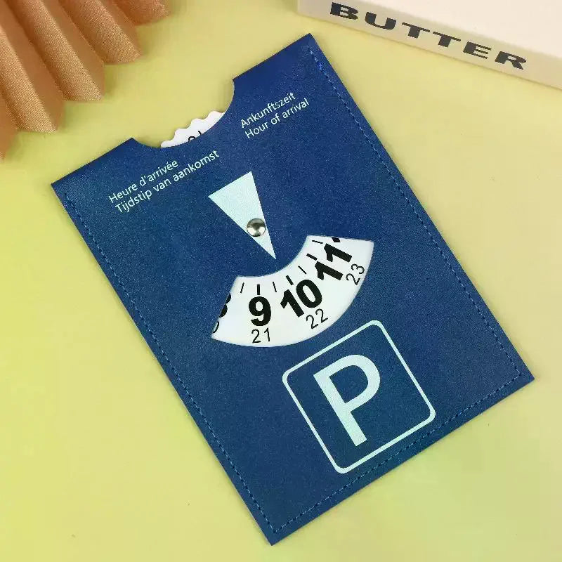 4-Language PU Leather Parking Disc – European Universal Fit